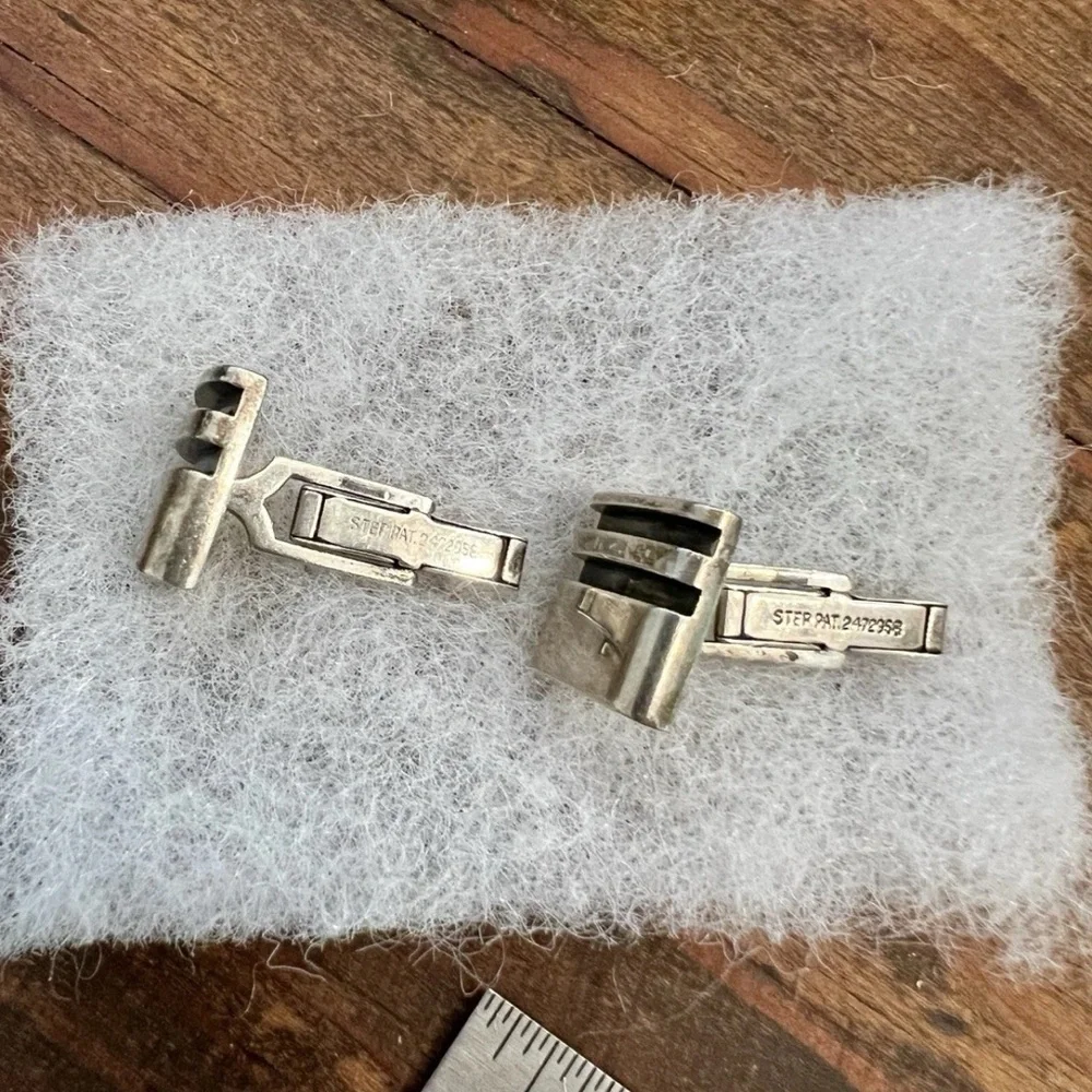 20g Sterling GRAD GLAM! MCM Designer Silver Cuff Links, Jacob M. Oldak Vintage